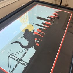 Framed Godzilla Artwork
