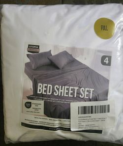 Utopia Full white 4 piece , fitted,flat 2 pillowcases microfiber bedding sheets