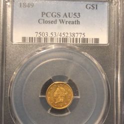 1849 US gold one dollar