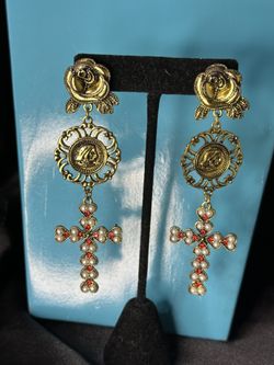 Cross Heart Earrings