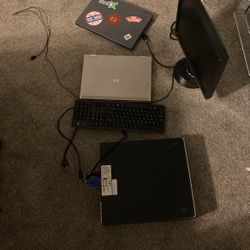 2 HP Laptops, 1 HP Desktop, and 1 Monitor. All in working condition.