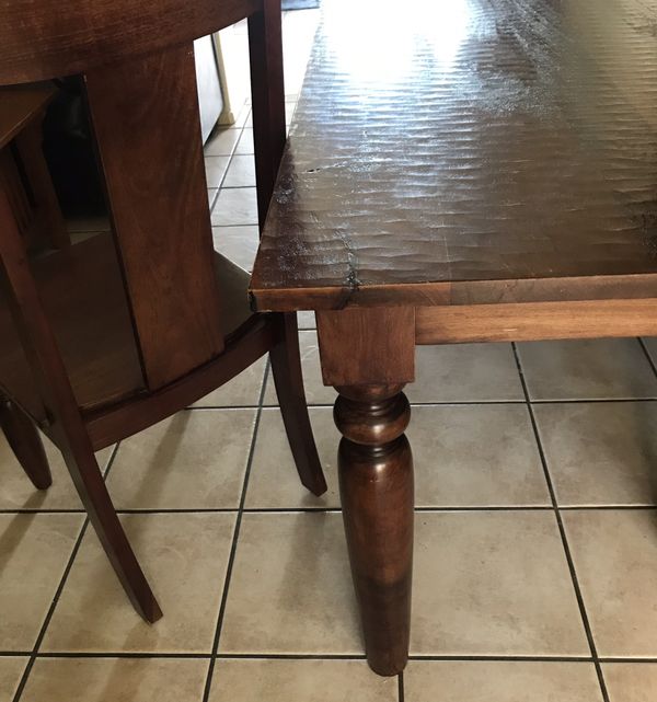 Beautiful solid wood dining table with 6 chairs. for Sale 