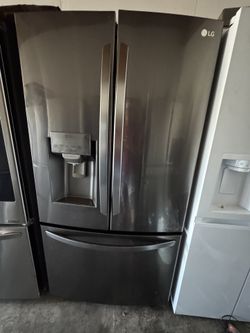 LG 3 Door Black Stainless Steel Refrigerator 36 Inch Wide