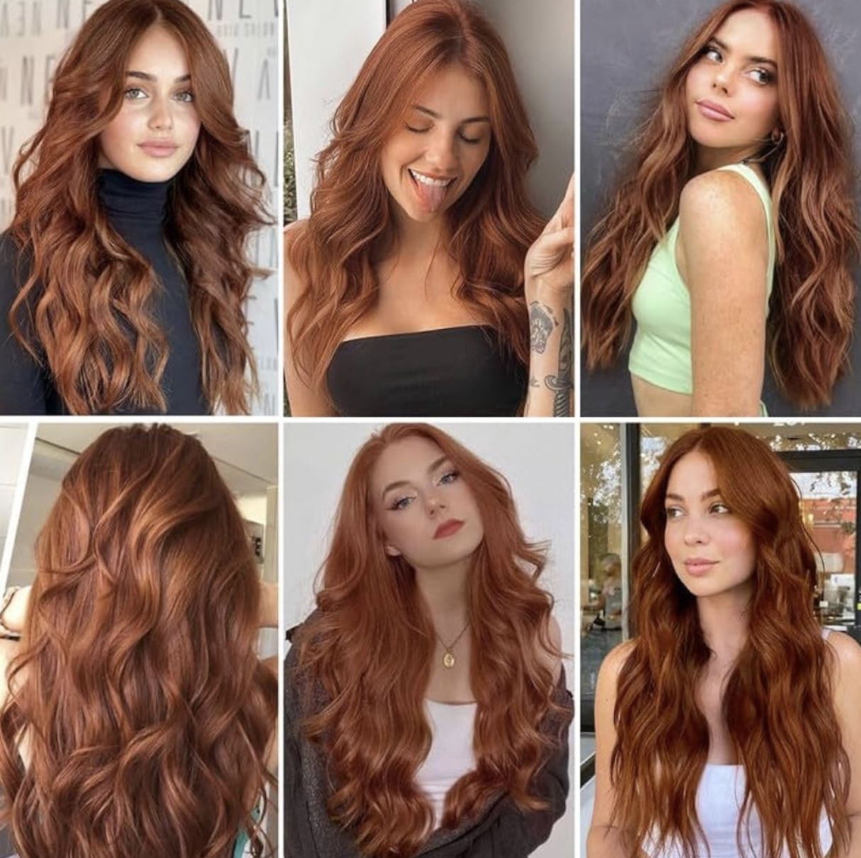 Long Auburn Wavy Wig for Women 26 Inch Middle Part Curly Wavy Wig Natural Looking Synthetic Heat Resistant Fiber Wig