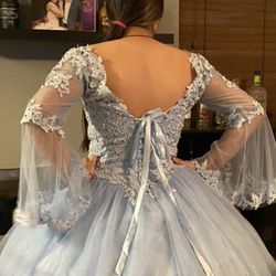 Quinceanera Dress, Baby Blue Medium Size 