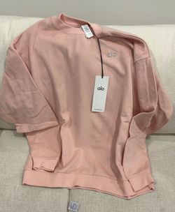 alo yoga crewneck sweater size:MEDIUM color:PINK