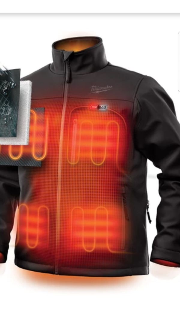 Brand new still in box, milwaukee heated jacket, comes with battery, and cord charger its brand 