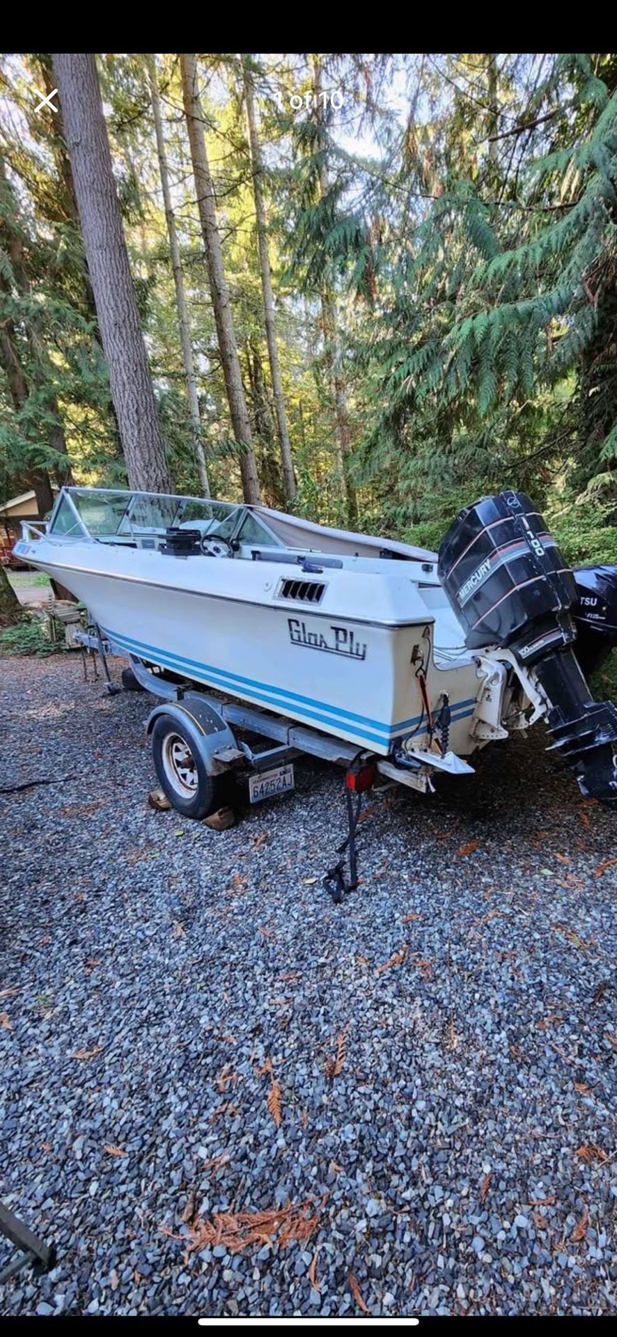 17’ Glas Ply Runabout Fishing Crabbing Boat