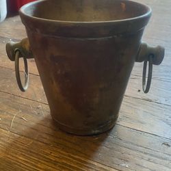 Antique brass bucket