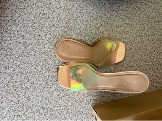 Iridescent Open toe heels