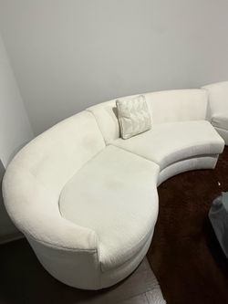 White sectional couch - Value City
