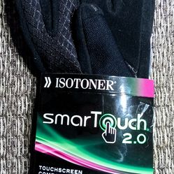 NWT Isotoner SmarTouch 2.0 Womens Black TouchScreen Compatible Gloves