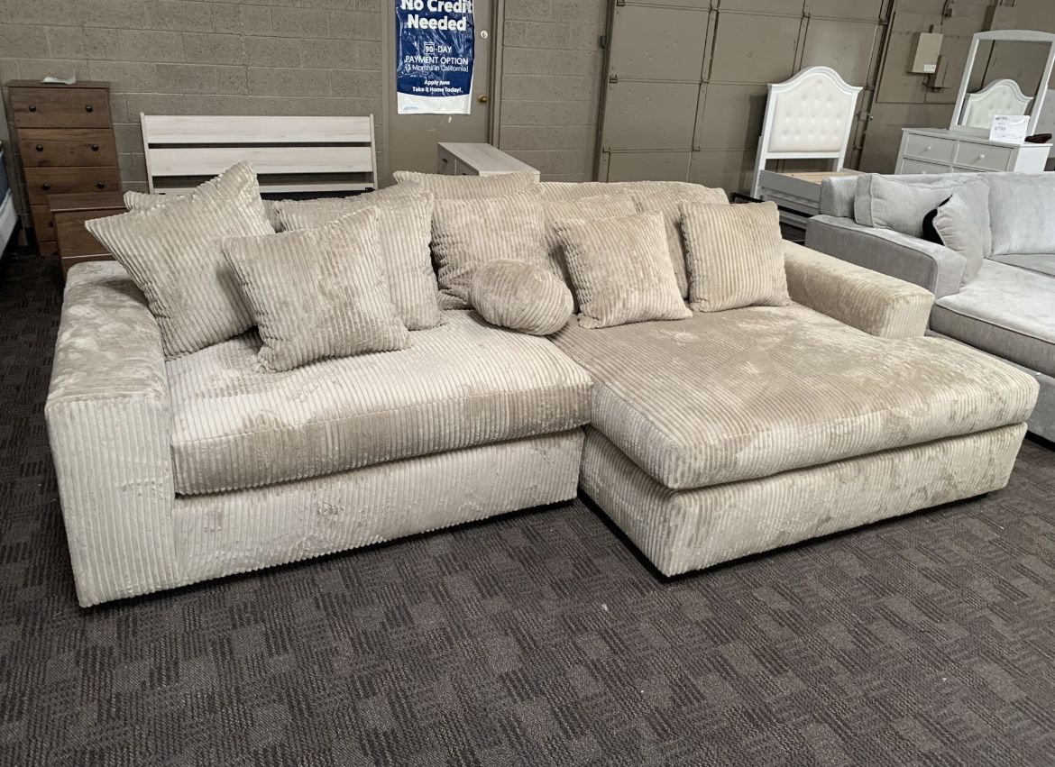 Big Soft Beige Sectional Couch