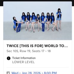 Twice This is for Tour phoenix lower level Tickets