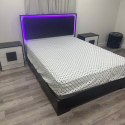 Brand New 🆕 Queen Bed with Queen Mattress and 2 Nightstands - Cama Queen con Colchón Queen y 2 Mesas De Noche Todo Nuevo a Estrenar … Fast Delivery  
