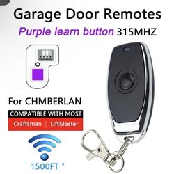 2 Liftmaster Chamberlain Key Chain Remote Garage Door Opener Purple Learn Button