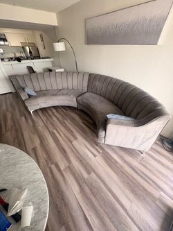 Curved Sectional Sofa Gray