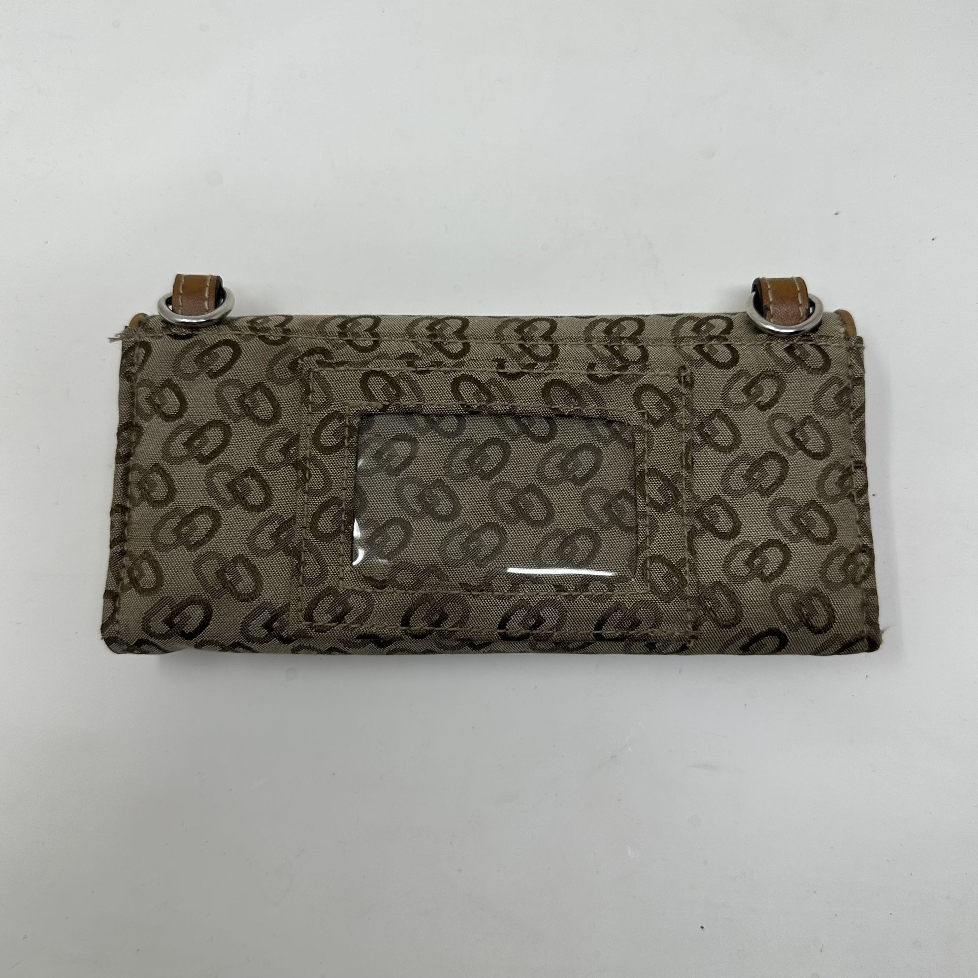 Guess Women’s Small Brown Wallet Logo Print Compact Bifold Purse