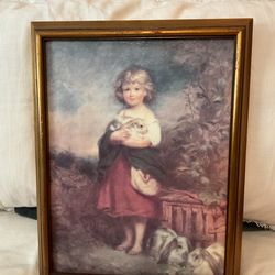 Art Piece - The Pet Rabbits by Richard Buckner PRINTED ON CANVAS $50