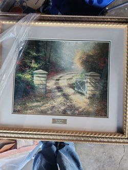 Thomas Kinkade Lithograph & Matted THE AUTUMN GATE- LIBRARY EDITION 24x26 2002