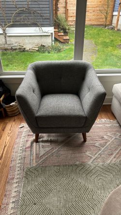 Charcoal Gray MCM Lounge Chair