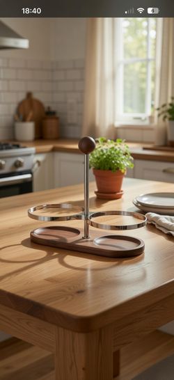 Walnut Wood Wine Bottle Holder Stand 