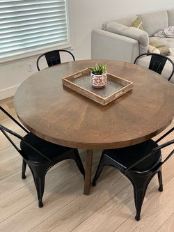 Round Wood Dining Table (only) 48”