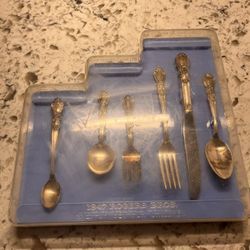 Antique 1847 Rogers Bros Silverware Set For Children 