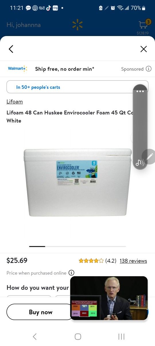 Lifoam 48 Can Huskee Envirocooler Foam 45 Qt Cooler,