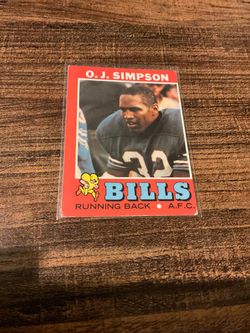 1971 Topps OJ Simpson football card Buffalo Bills legend HOF 2nd Year card