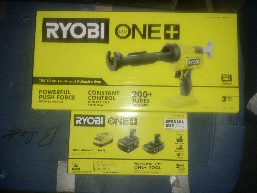 Ryobi Caulking Gun With 2 Batteries And Charger