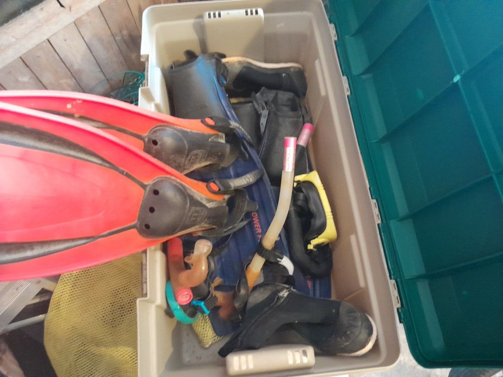 Tote Of Snorkeling Stuff