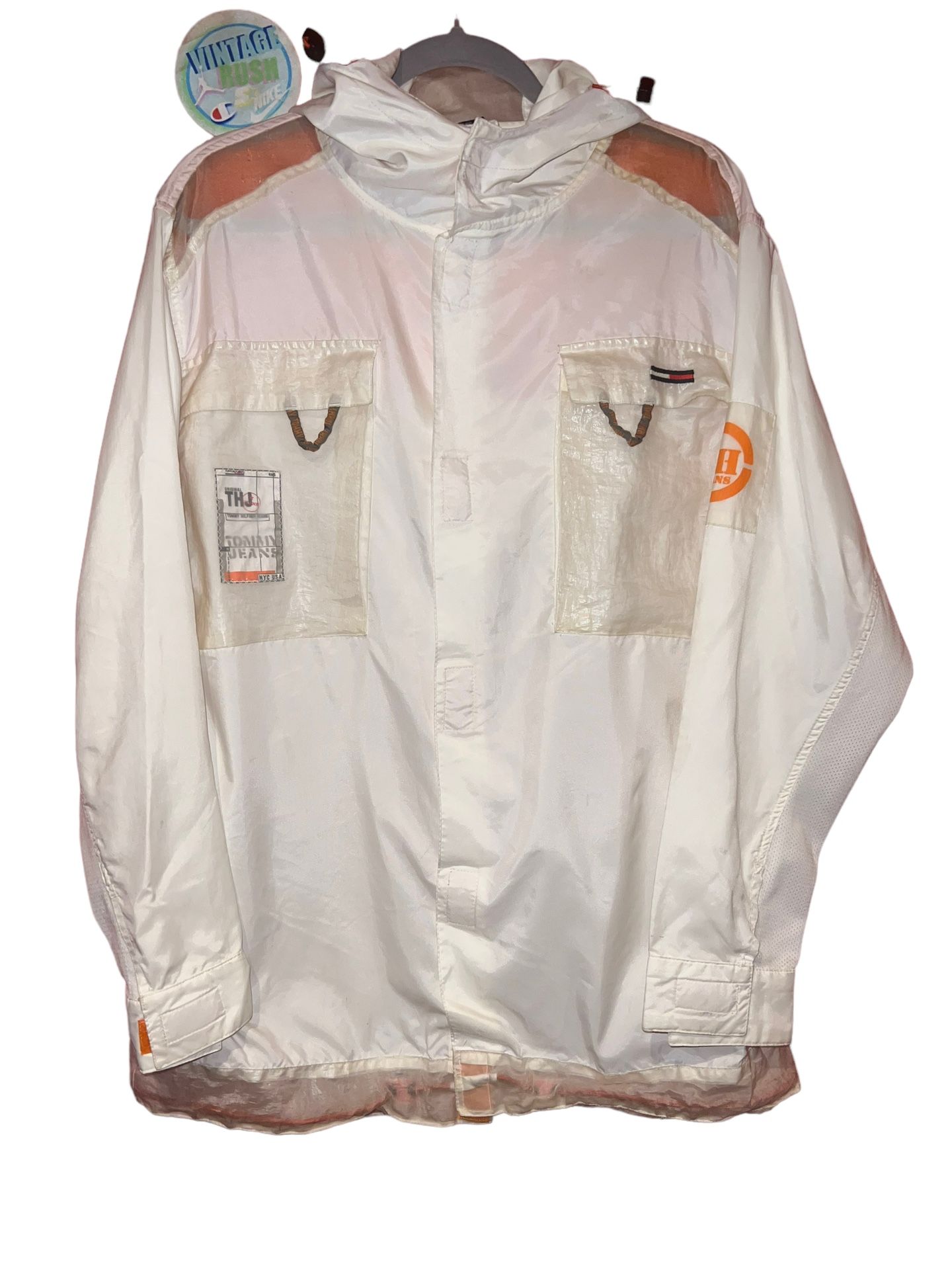 Vintage Tommy Hilfiger white jacket off white rare orange
