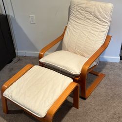 IKEA Poang Chair And Ottoman 