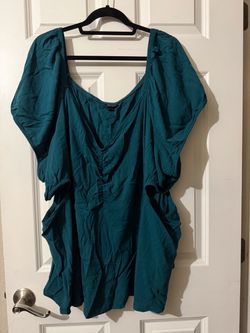 Torrid 6 Teal Off-Shoulder Blouse