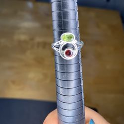 2 Rings sterling Silver and 2 gemstones size 6, price for both 