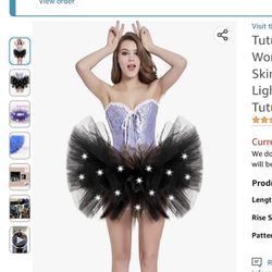 Black Tutus Skirt for Women,Adult Tutu Skirt 5 Layered LED Light Up Neon Tulle Tutu Skirt