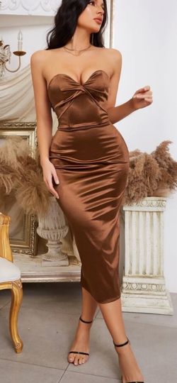 Brown mid length dress sz large