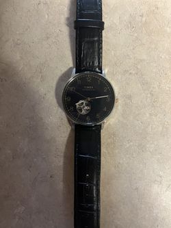 Timex Waterbury Automatic Black Open Heart Watch
