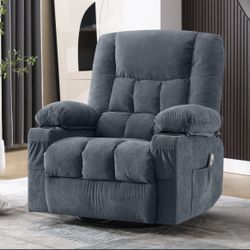 Oates Manual Swivel Massage Recliner Chair With Heat And Vibration