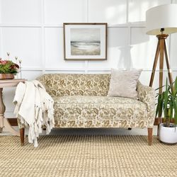 Beautiful  Vintage Gold And cream Floral Sofa / Loveseat