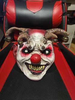 Evil Jester Clown Halloween Latex Mask