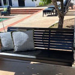2/3-Seater Wooden Porch Swing Black - PSX005BU/PSX0013BU