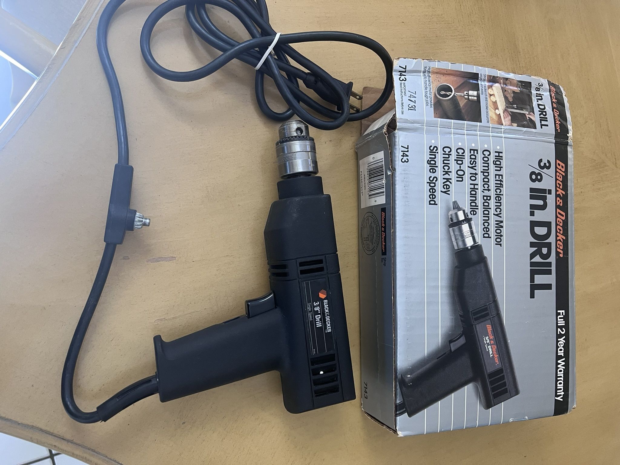 Black & Decker 3/8” Electric Drill