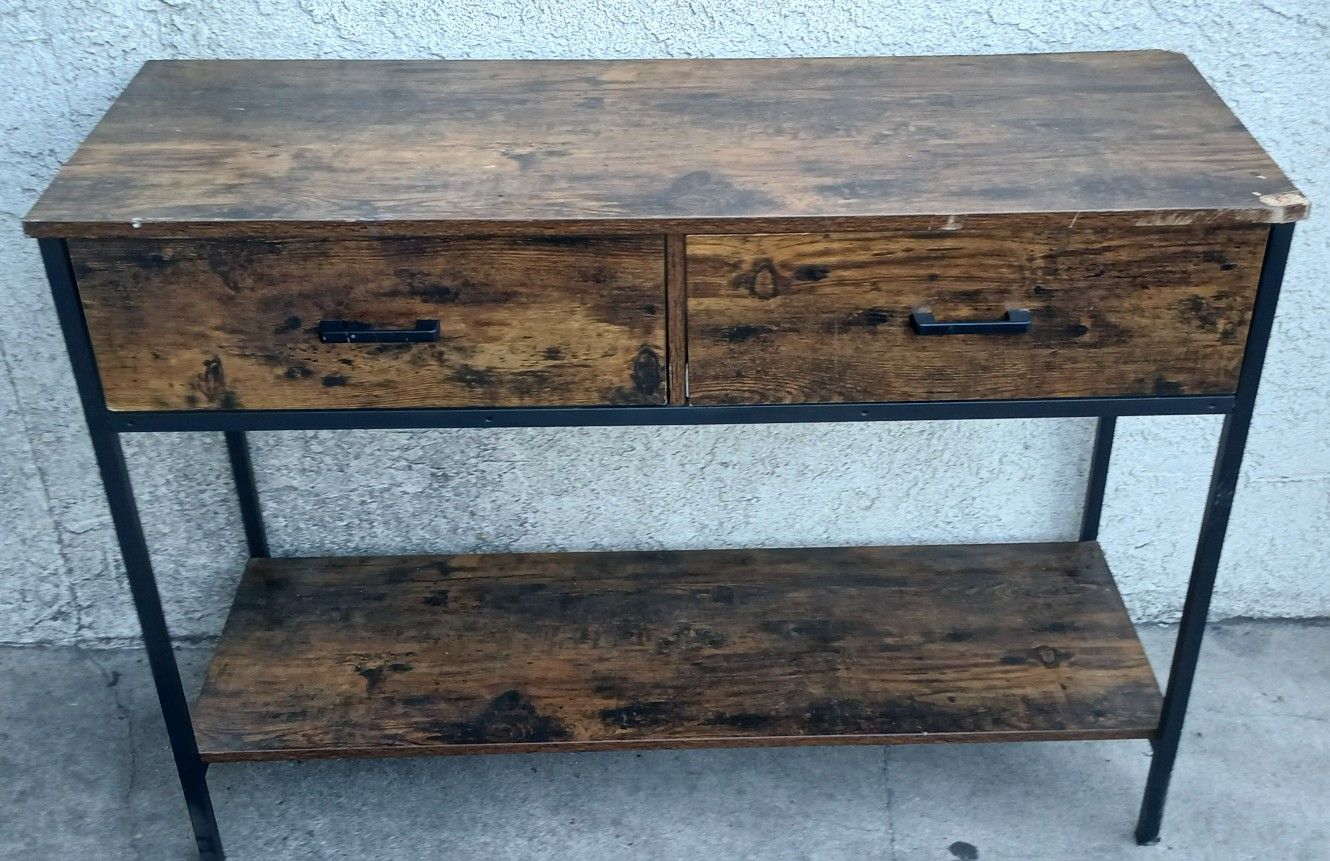 Tribesigns Rustic Sofa Console Table with 2 Drawers, 47 inch Industrial Entry Table TV Stand with Storage Shelves for Living Room, Entryway, Hallways