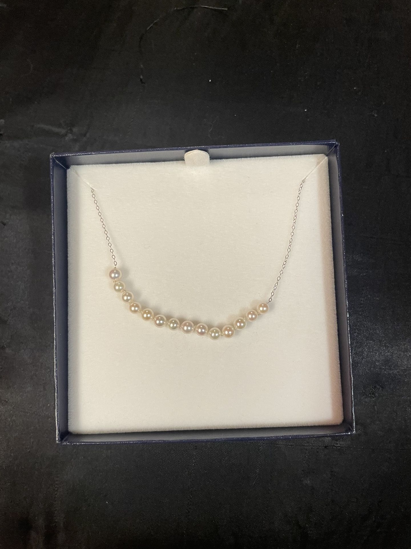 Pearl Necklace With White Gold Chain