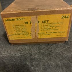 vintage Oneida “Arbor Rose” 70-Piece Flatware Set —