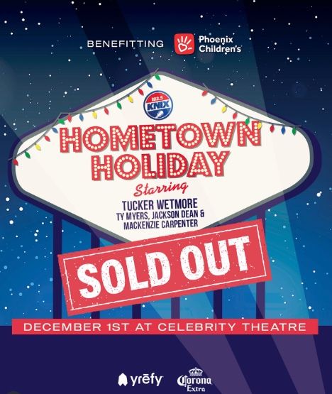 2 TICKETS HOMETOWN HOLIDAY - Monday December 1st 8pm