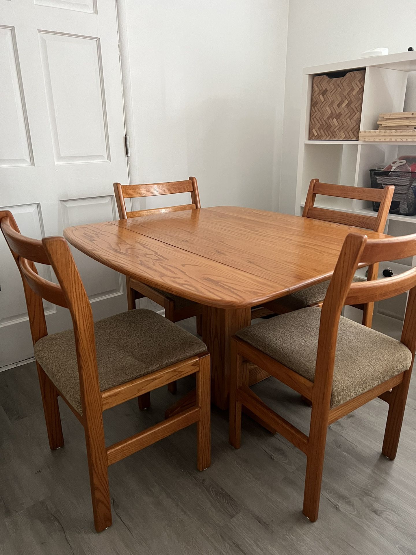 Mid Century Solid Wood Table And Chairs