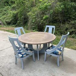 Refinished Lazy sussan Dinning Table And Chairs